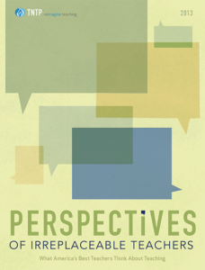 Perspectives of Irreplaceable Teachers publication cover.