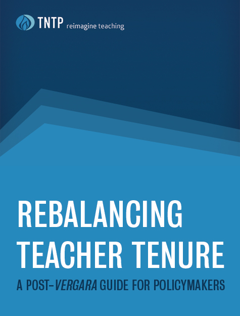 Rebalancing Teacher Tenure publication cover.